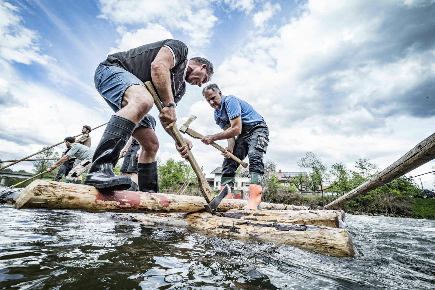 Tradition: rafting in Wolfratshausen.