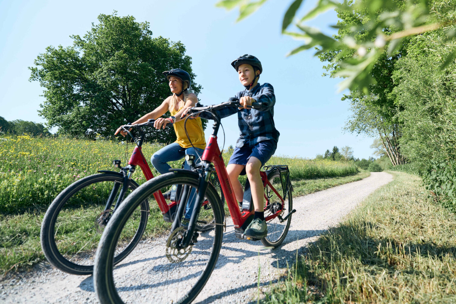 Radtour Mutter und Sohn, Nahaufnahme